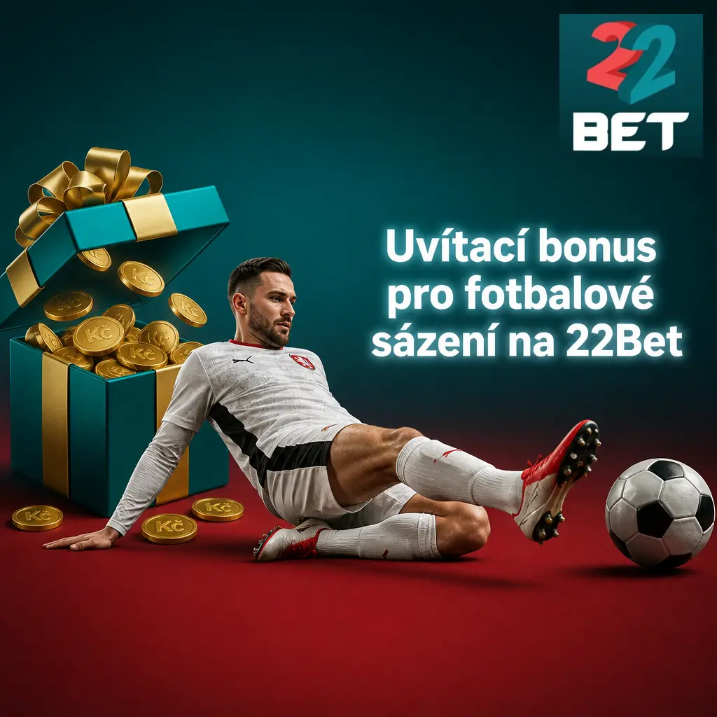 Uvítací bonus 22Bet 100 % až 3000 CZK na první vklad pro fotbalové sázení, aktivace promokódem při registraci.